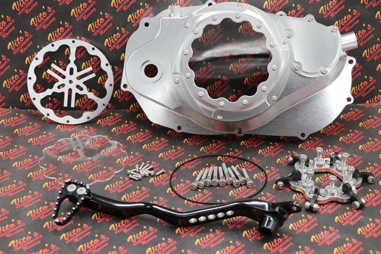 Billet aluminum Yamaha Banshee lock up CLUTCH COVER + LOCK UP + LEVER SILVER