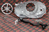 CLUTCH COVER + LEVER Billet aluminum Yamaha Banshee clear window SILVER