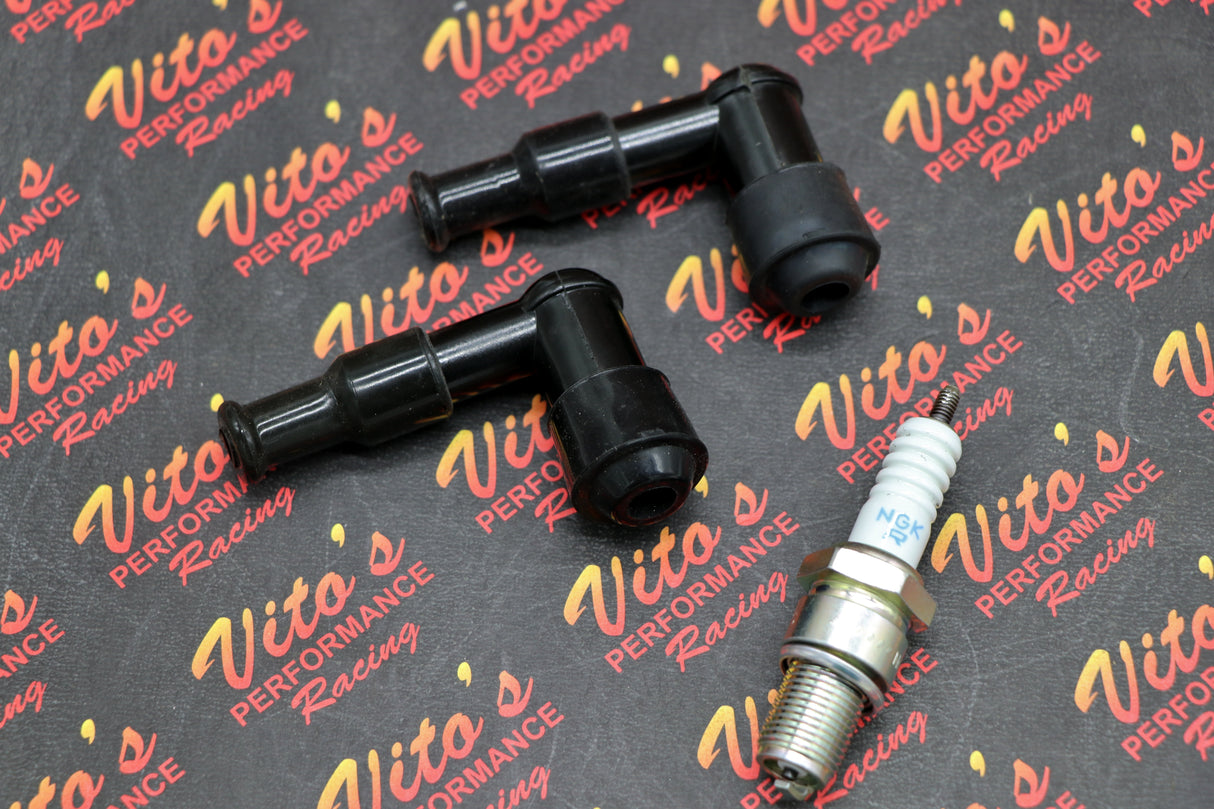 2 x Ignition coil STUD STYLE spark plug caps Yamaha BANSHEE 1987-2006 NEW