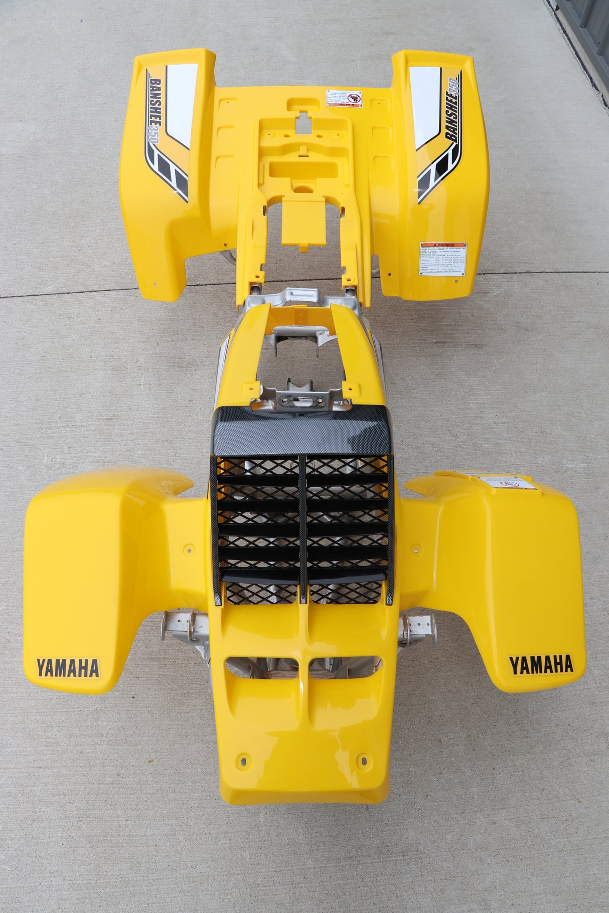Yamaha Banshee fenders gas tank plastic graphics YELLOW + CARBON GRILL 2006 50th