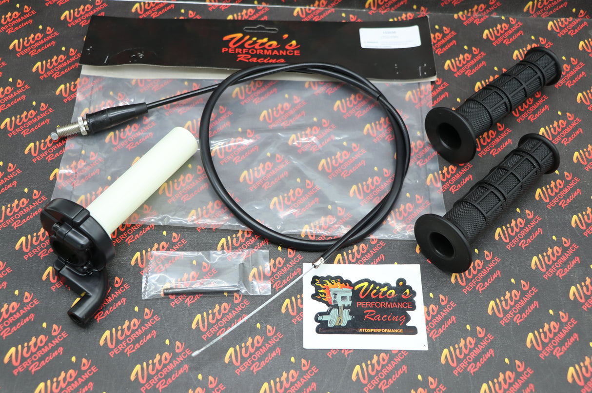 NEW Vito's Blaster twist throttle conversion kit setup + grips + cable 1988-2006