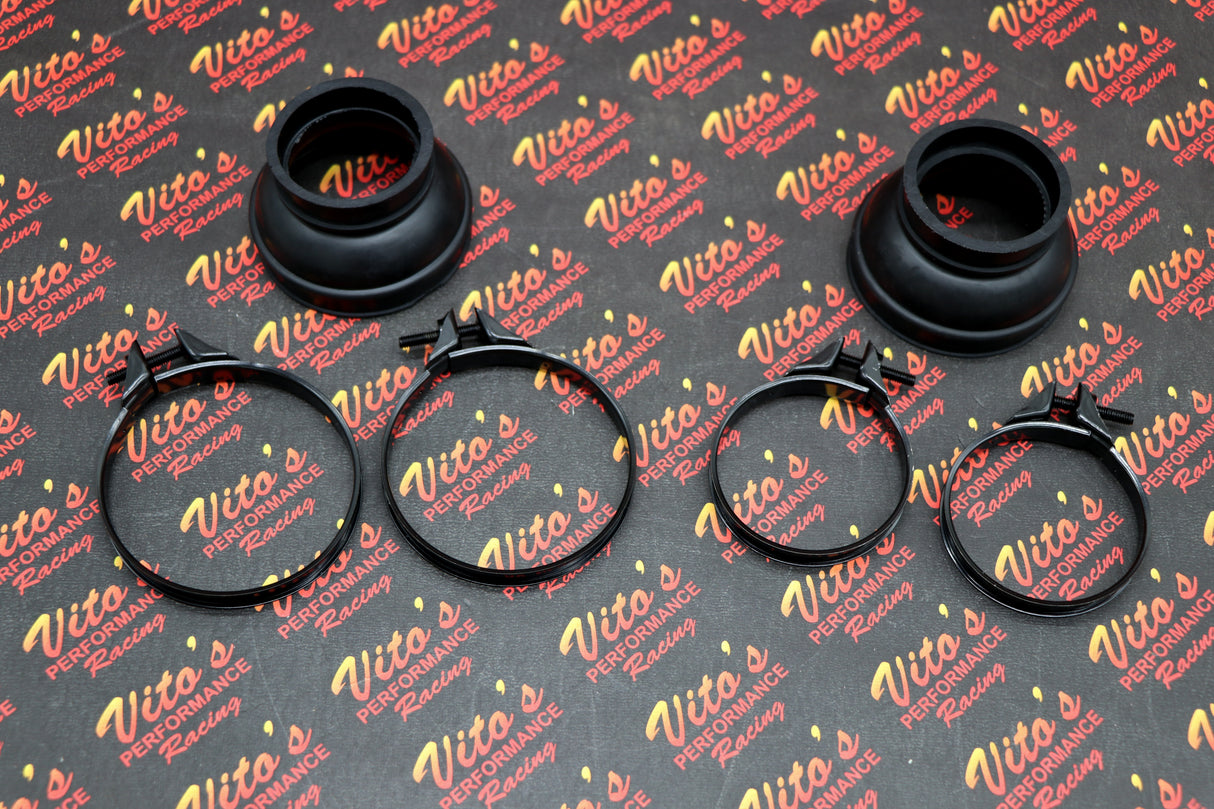 2 x NEW rubber intake boots + CLAMPS factory airbox + 4 clamps Yamaha Banshee