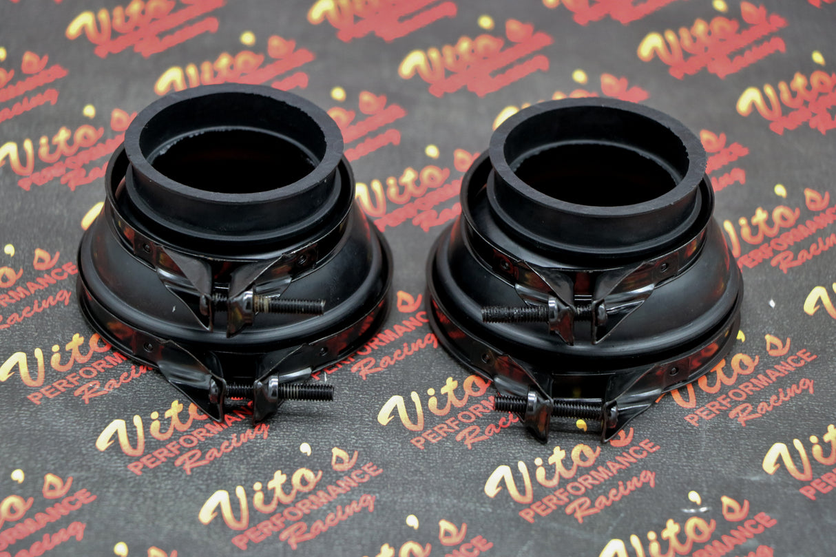 2 x NEW rubber intake boots + CLAMPS factory airbox + 4 clamps Yamaha Banshee