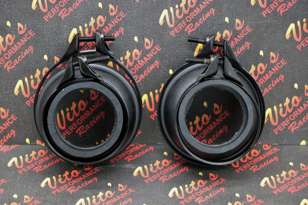 2 x NEW rubber intake boots + CLAMPS factory airbox + 4 clamps Yamaha Banshee
