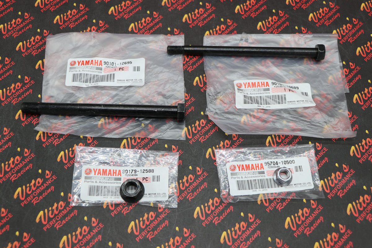 Yamaha Warrior rear Axle Carrier + OEM BOLTS bearings seals 1989-2004