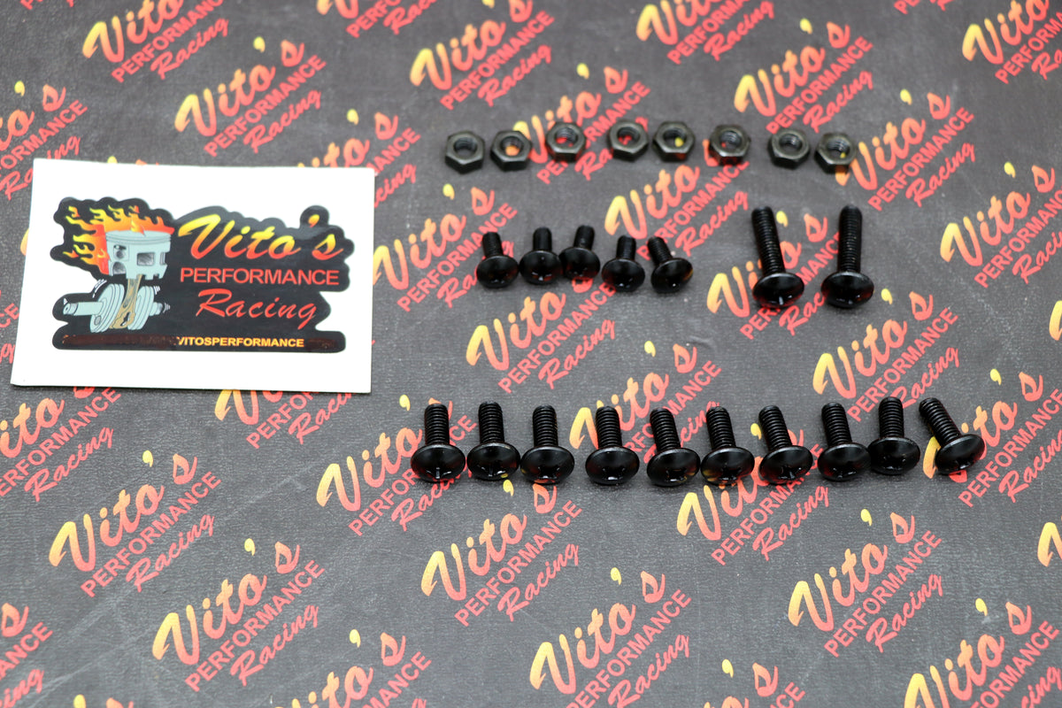 Vito's Yamaha Banshee Fender Bolt Screw Nut Mount Kit Plastics Hardware BLACK