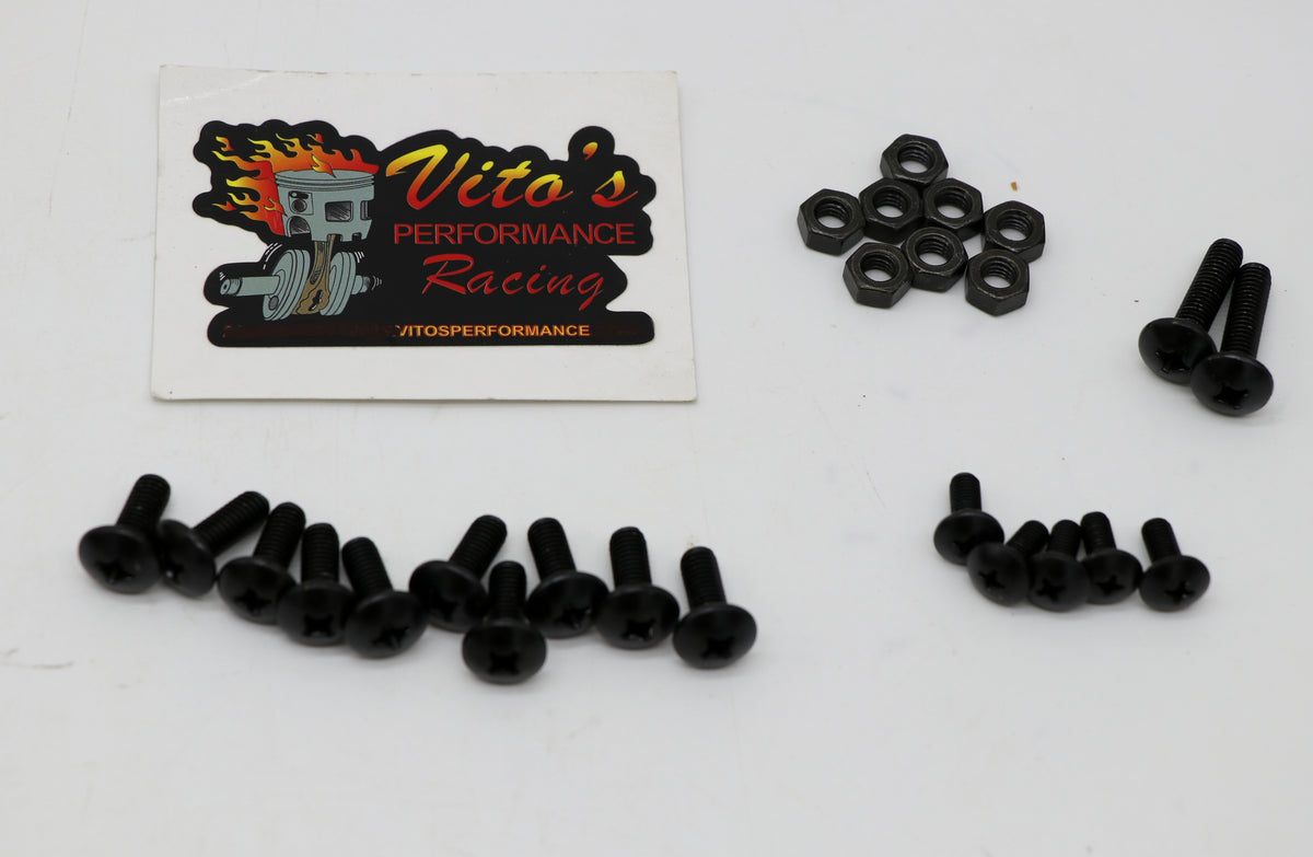 Vito's Yamaha Banshee Fender Bolt Screw Nut Mount Kit Plastics Hardware BLACK