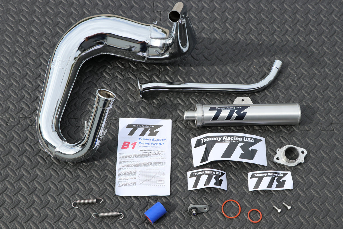 TOOMEY B1 Yamaha Blaster aftermarket exhaust pipe + silencer CHROME PLATED