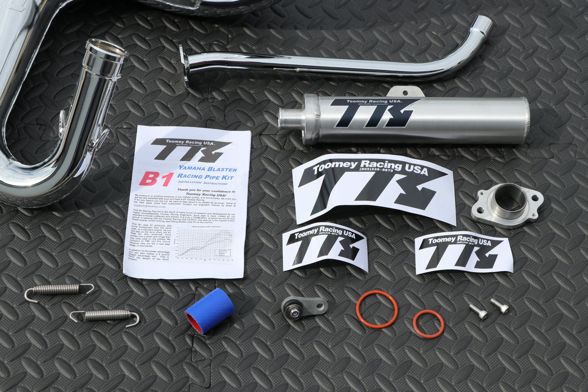 TOOMEY B1 Yamaha Blaster aftermarket exhaust pipe + silencer CHROME PLATED