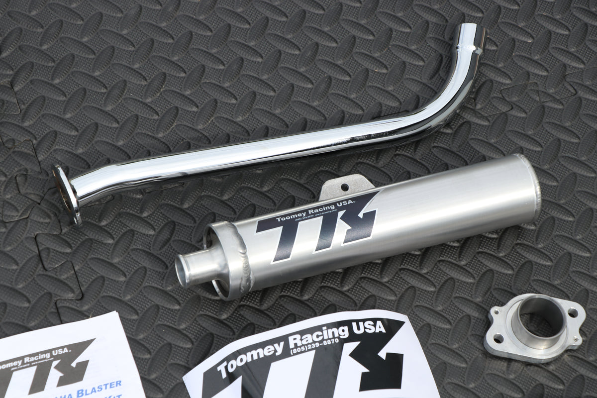 TOOMEY B1 Yamaha Blaster aftermarket exhaust pipe + silencer CHROME PLATED