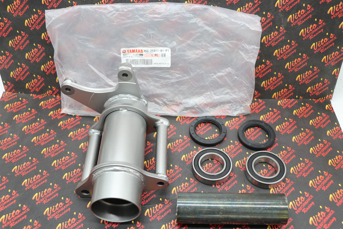 NEW OEM rear axle bearing carrier + Bearings + Seals +  spacer tube kit Yamaha Banshee