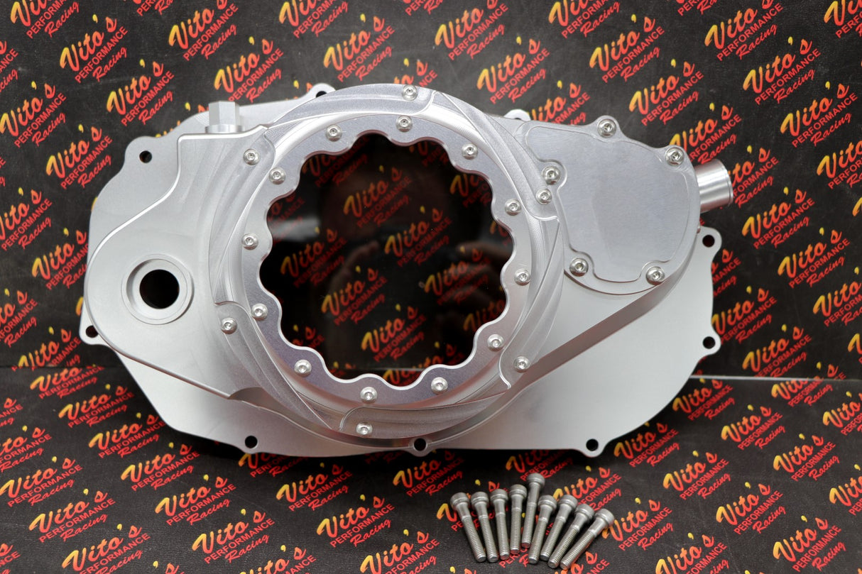 Billet aluminum Yamaha Banshee lock up CLUTCH COVER w/ clear window + dipstick