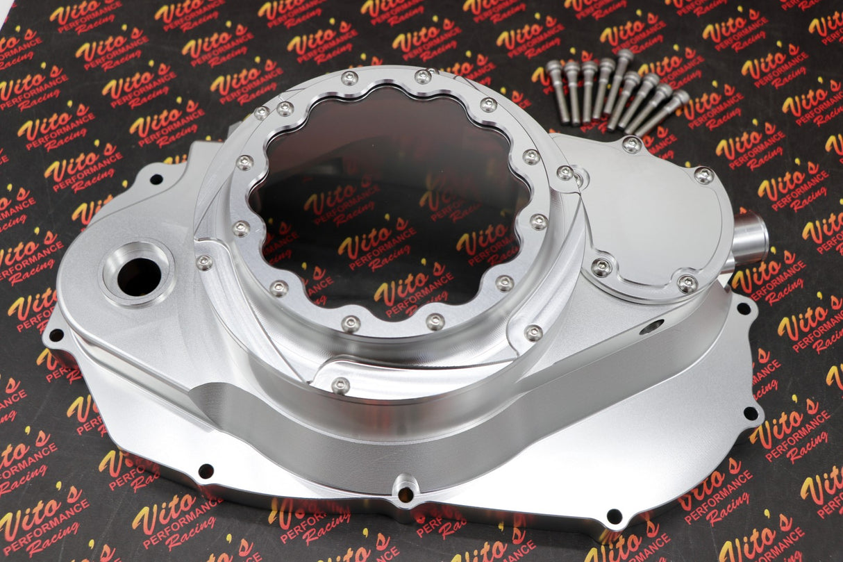 Billet aluminum Yamaha Banshee lock up CLUTCH COVER w/ clear window + dipstick