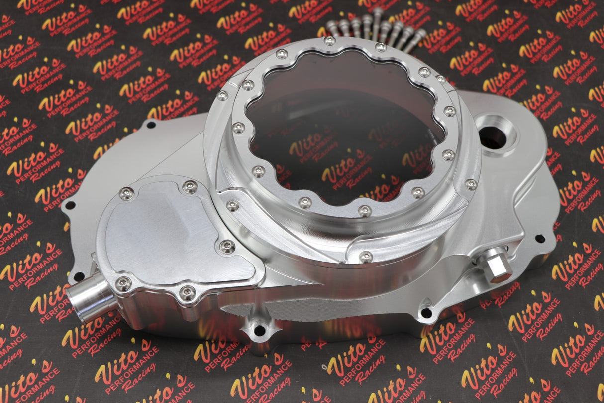 Billet aluminum Yamaha Banshee lock up CLUTCH COVER w/ clear window + dipstick