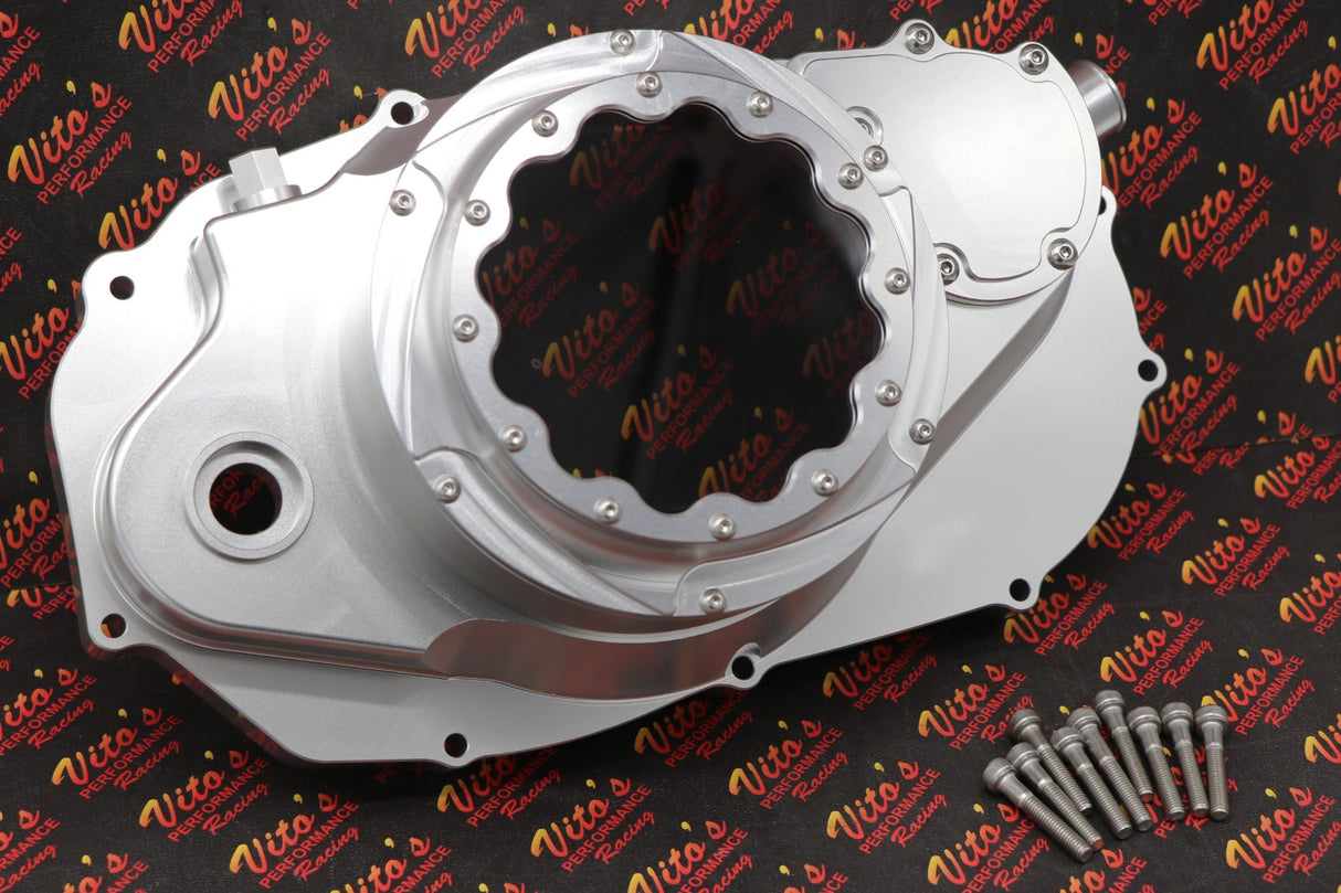 Billet aluminum Yamaha Banshee lock up CLUTCH COVER w/ clear window + dipstick