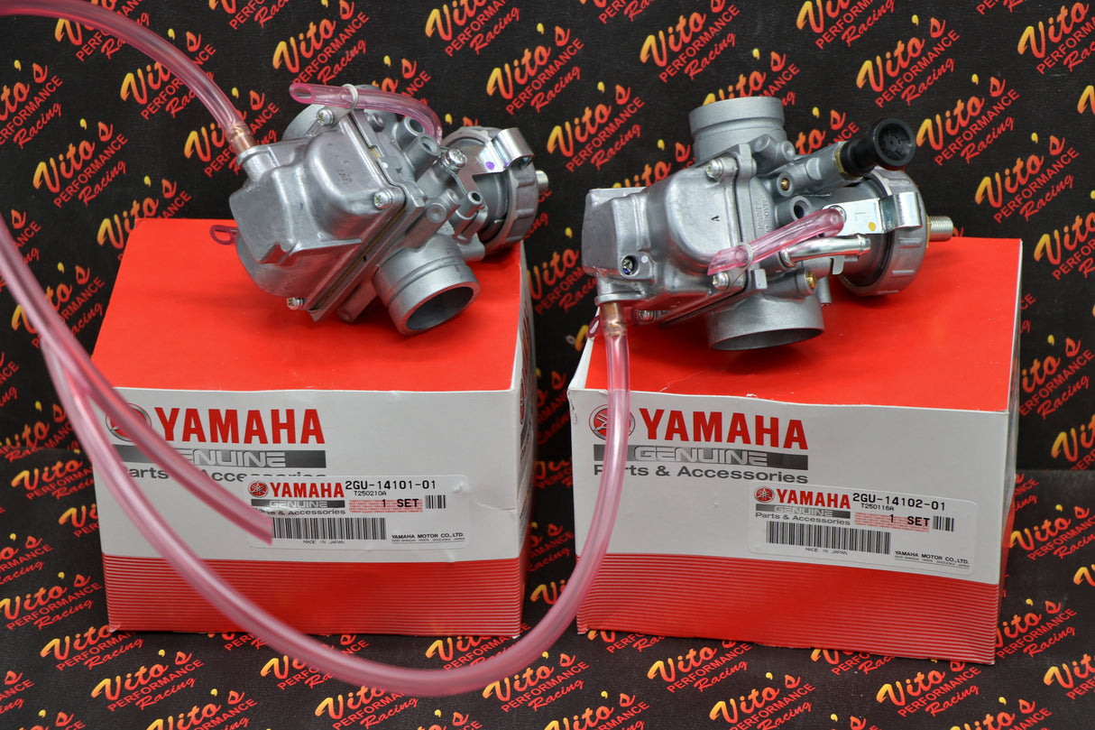 2 x OEM factory carburetor carbs Yamaha Banshee genuine 1987-2006 NEW + cable