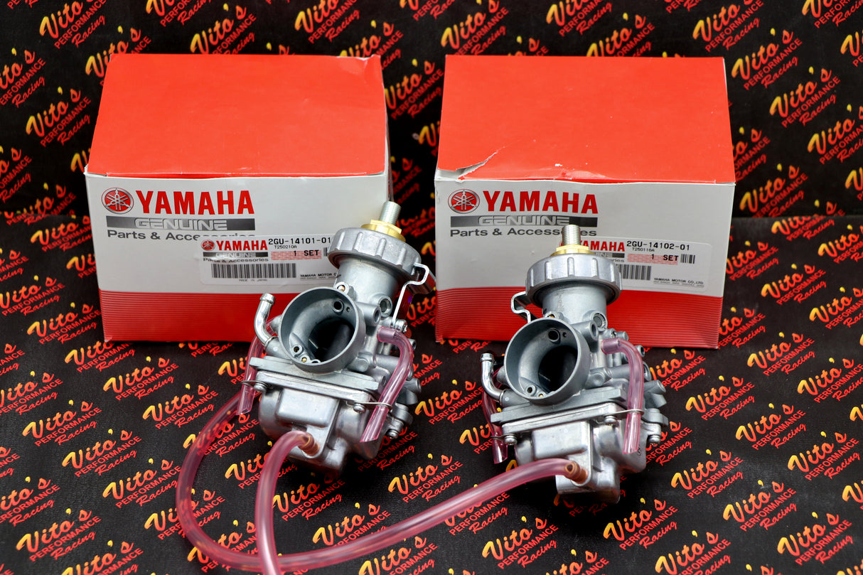 2 x OEM factory carburetor carbs Yamaha Banshee genuine 1987-2006 NEW + cable