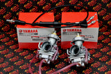 2 x OEM factory carburetor carbs Yamaha Banshee genuine 1987-2006 NEW + cable