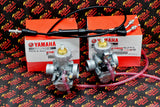 2 x OEM factory carburetor carbs Yamaha Banshee genuine 1987-2006 NEW + cable