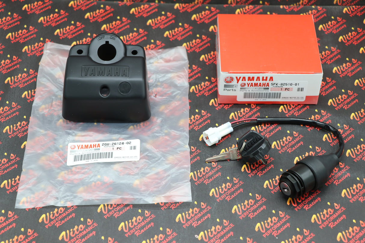 NEW OEM key on/off switch + NEW factory plastic bezel YAMAHA Banshee 2002-2006