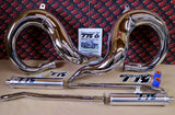 NEW Yamaha Banshee CHROME Toomey Racing T6 Pipes + T-6 silencers 1987-2006