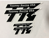 4 x TOOMEY RACING STICKER PACK (2 LG 8", 2 SM 4") VINYL, NOT ALUMINUM ONES
